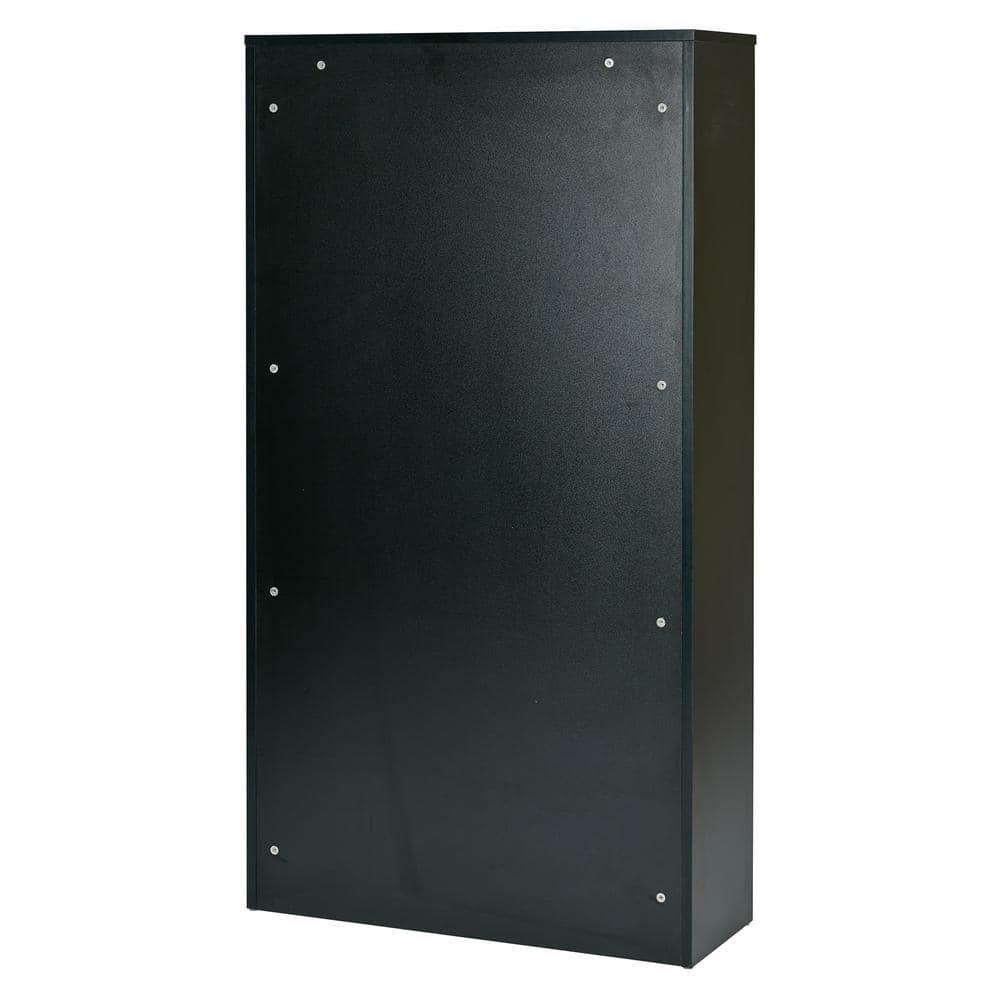 TJUNBOLIFE OSP Designs Prado 4- Bookcase with 3/4-Inch Shelves and 2 Adjustable/2 Fixed Shelves  60-Inch  Black
