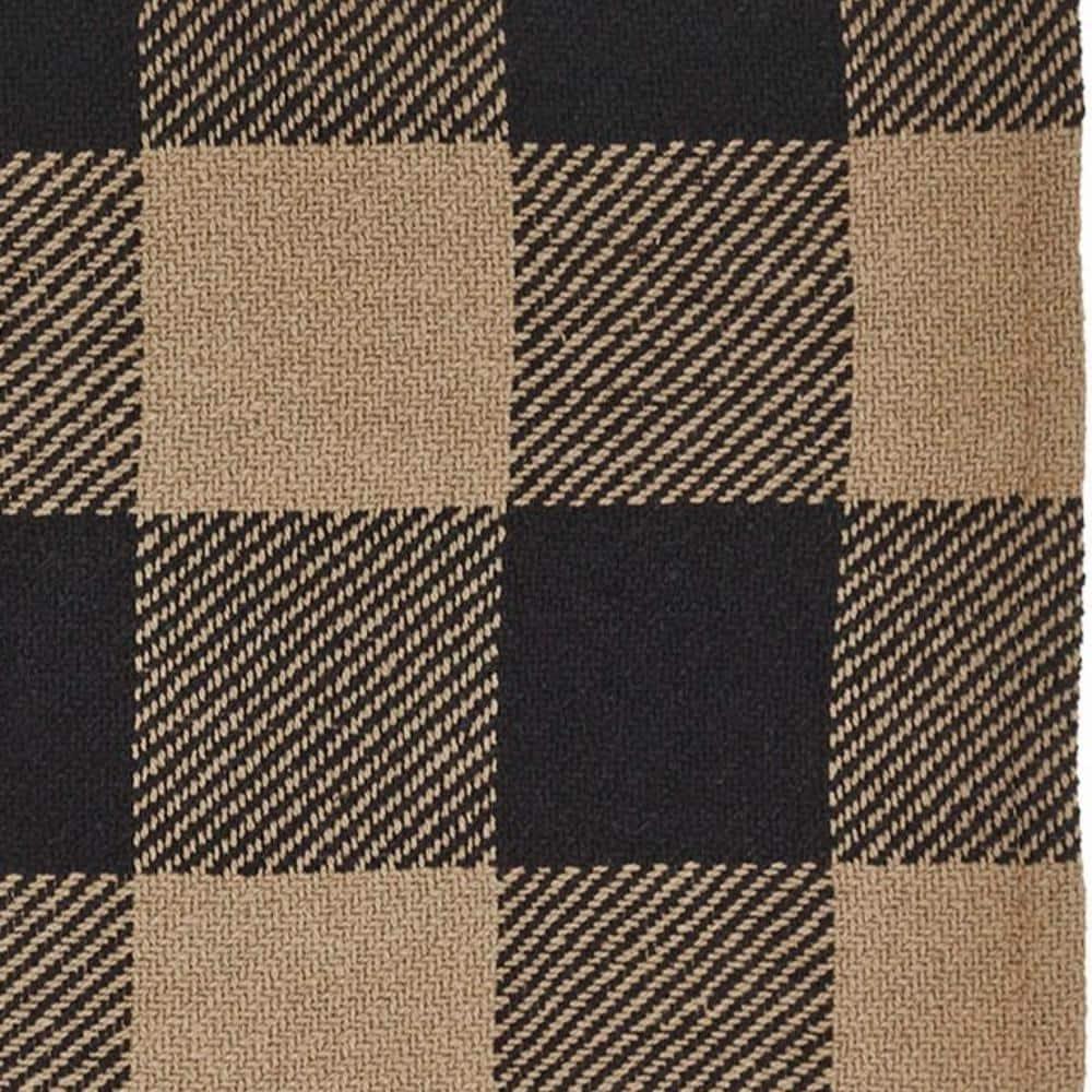 VHC Brands Placemat 13x19 Set of 2, Cotton Dining Room, Kitchen Placemat, Dining Table Placemats, Place Mat, Black Check Collection, Rectangle 13x19, Country Black