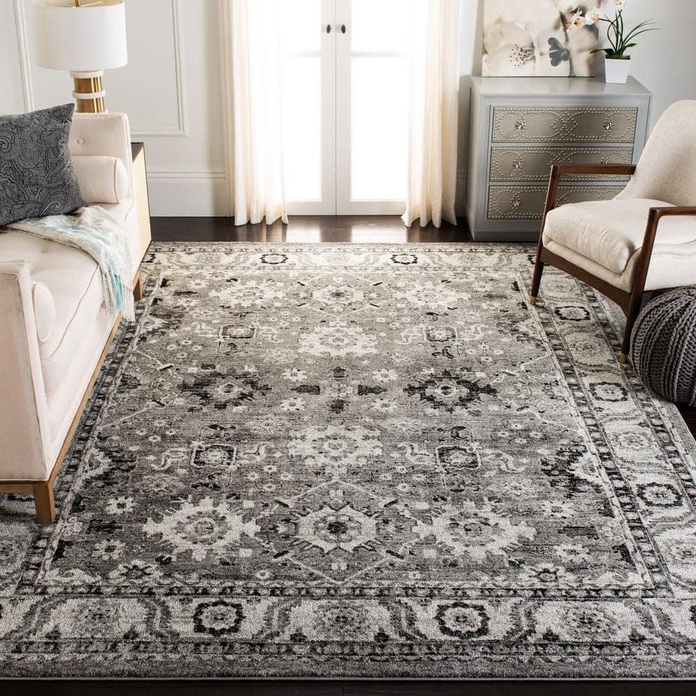 Vintage Hamadan VTH214 Power Loomed Indoor Area Rug - Grey/Black - 8'x10' - Safavieh.
