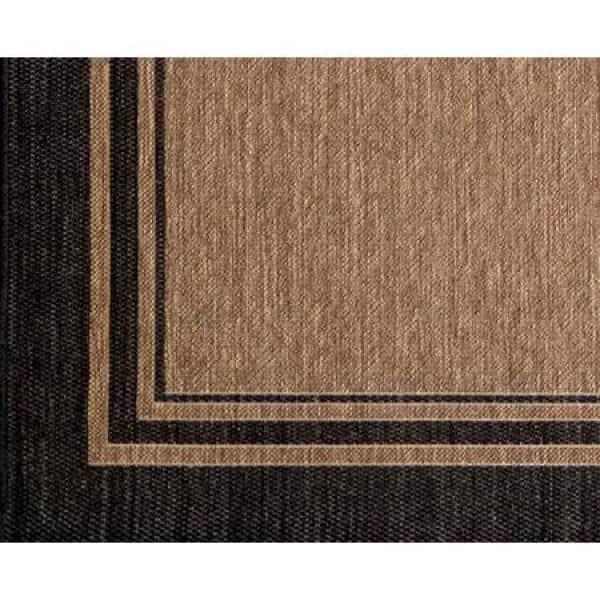 Gertmenian Paseo Soroa Chestnut Brown/Black Classic Border Indoor/Outdoor Flatweave Area Rug