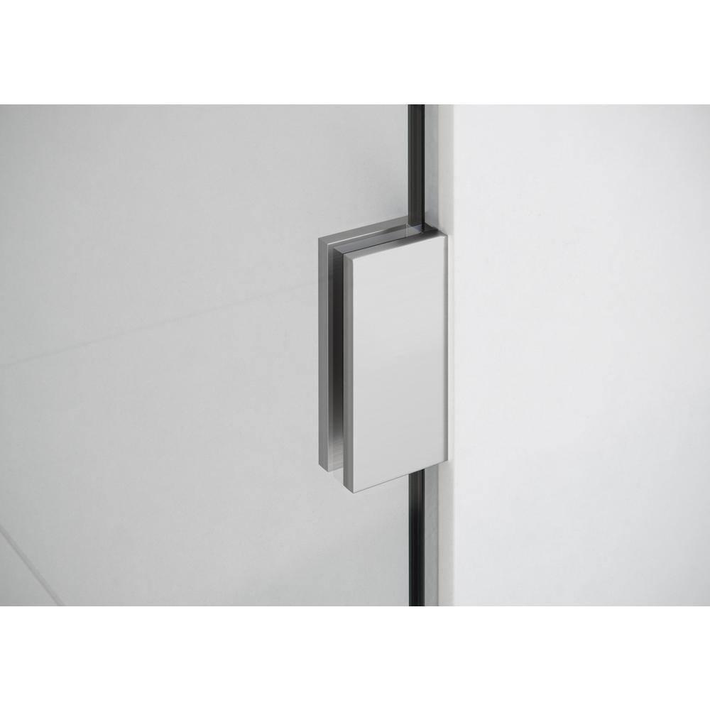 Glass Warehouse Halo 30.25 in. x 78 in. Frameless Glass Hinge Shower Door GW-GH-30-25-BN