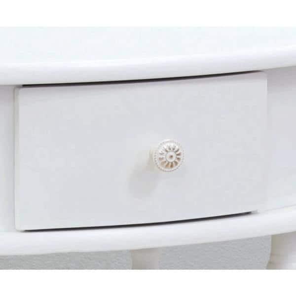 Classic Brandi White Oval End Table with Shelf
