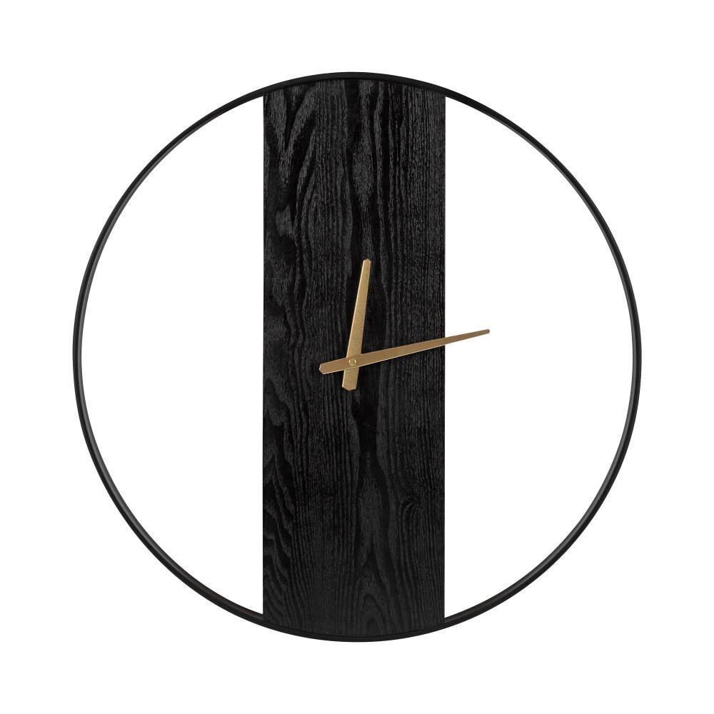 Kate & Laurel All Things Decor 24" Ladd Round Numberless Wall Clock Black