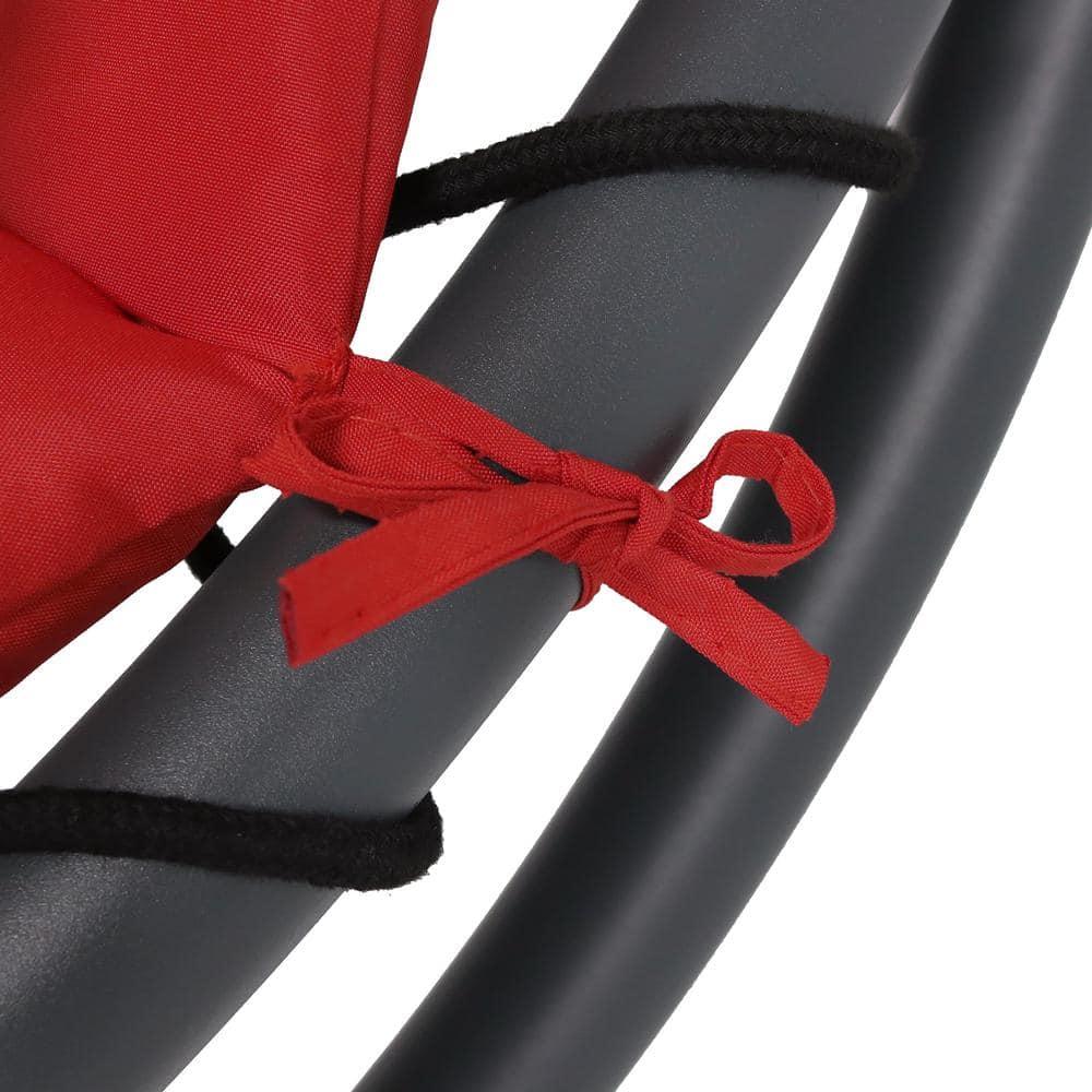 Steel Outdoor Floating Chaise Lounge Chair with Canopy with Stand