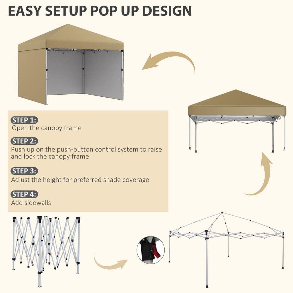 Outsunny 10 Ft. W x 10 Ft. D Steel Party Tent