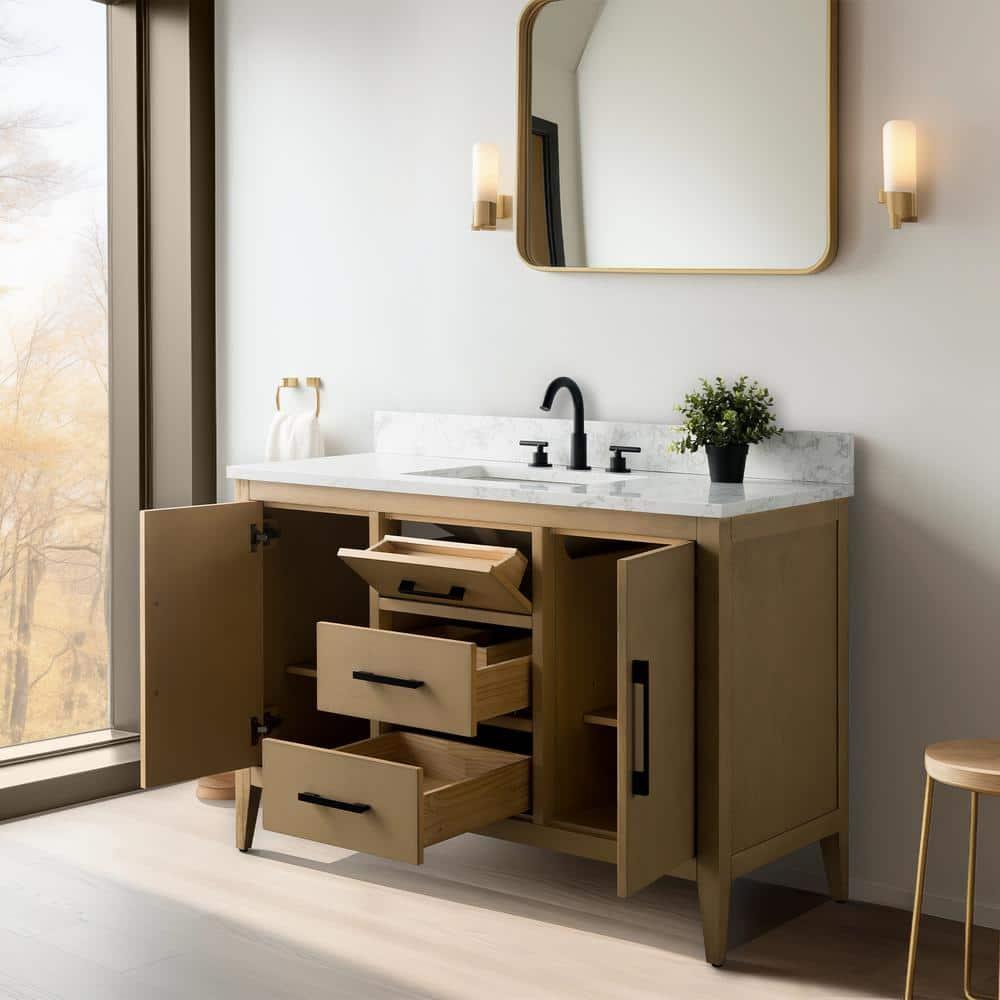 48'' Single Bathroom Vanity with Engineered Marble Top