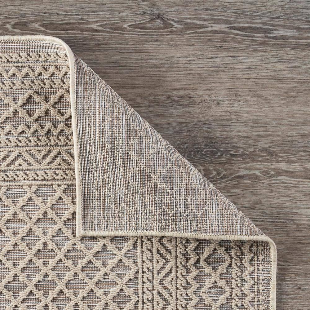 LR Home Natural Beige Toned 5 ft. x 7 ft. Classic Geometric Trellis Bordered Indoor/Outdoor Rug