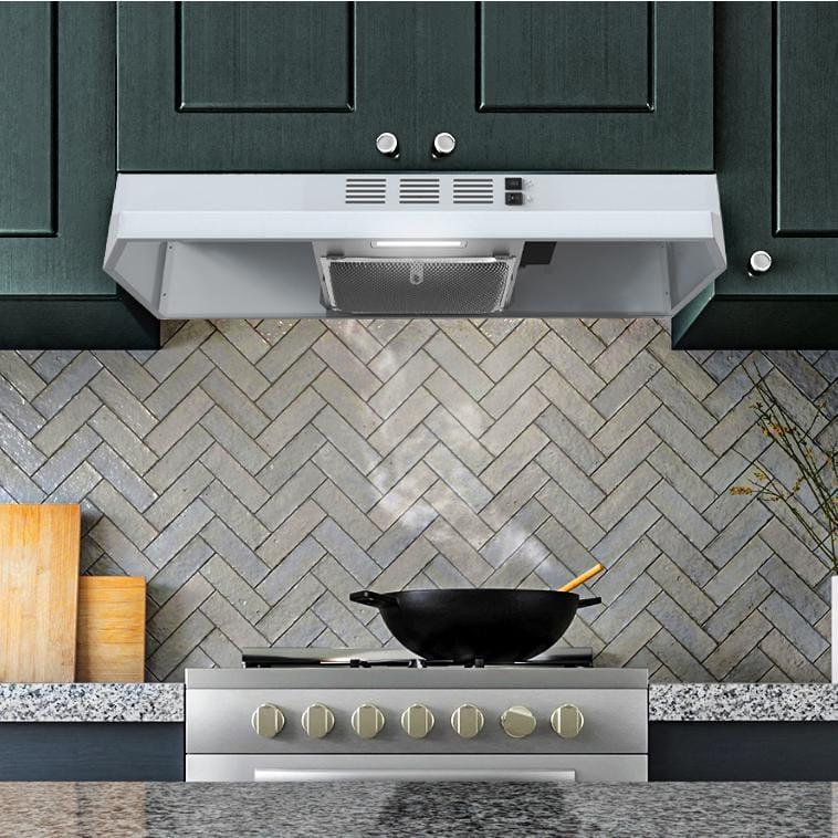 24-in 176 CFM White Under Cabinet Range Hood With Charcoal Filter
