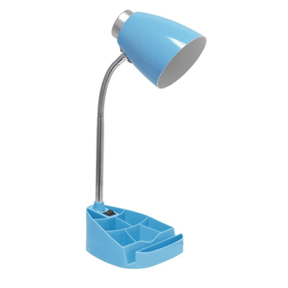 Creekwood Home 18.5" Flexible Gooseneck Organizer Desk Lamp with Phone/iPad/Tablet Stand Blue