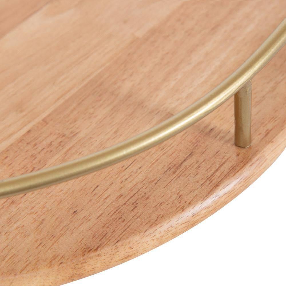 Kate and Laurel Camryn Half Circle Wood Floating Shelf, 2 Piece, Natural and Gold