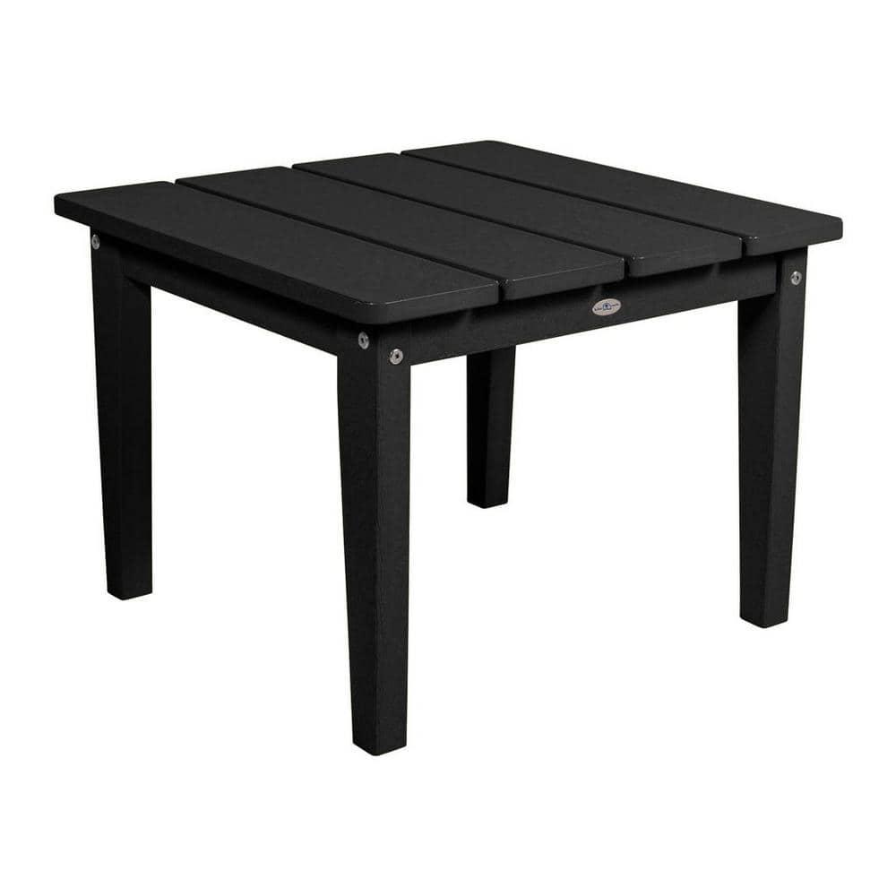 Adirondack Side Table Black - Highwood: Weather-Resistant Poly Lumber, 12-Year Warranty, Stainless Steel Hardware