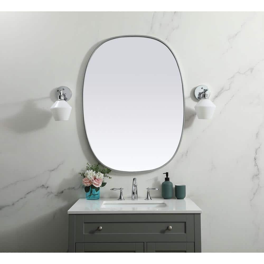 Sabine Metal Curved Oval Wall Mirror