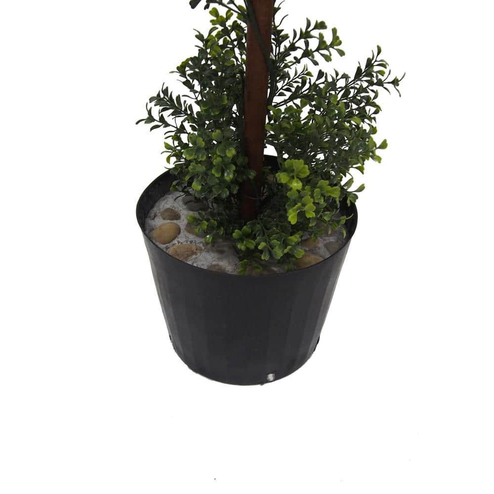 Vickerman 5' Artificial Potted Triple Ball Green Boxwood Topiary. Ball sizes are 10", 12" and 14".