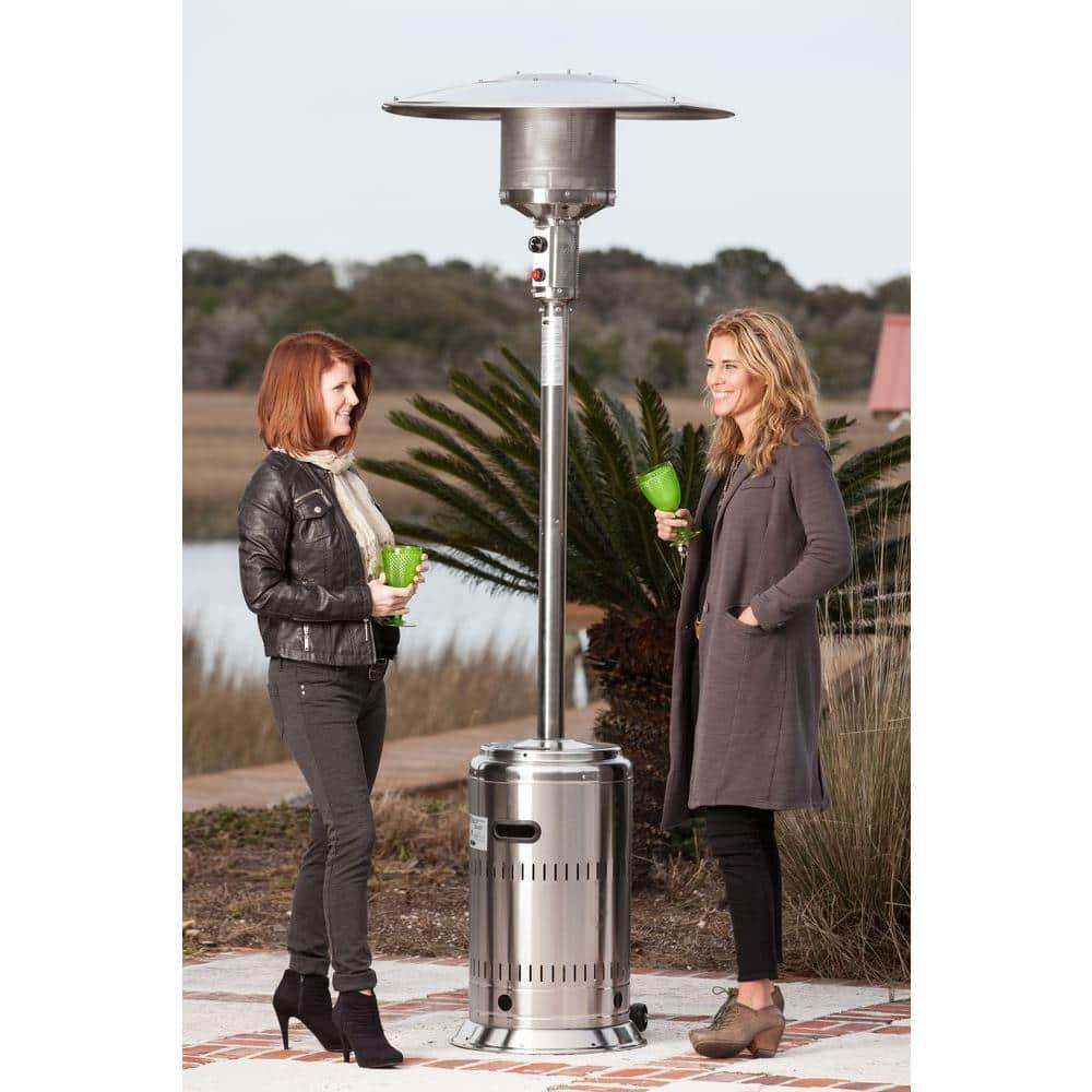 Fire Sense Fire Sense Performance Series Patio Heater with Wheels 50,000 BTU Output-Unpainted Stainless Steel