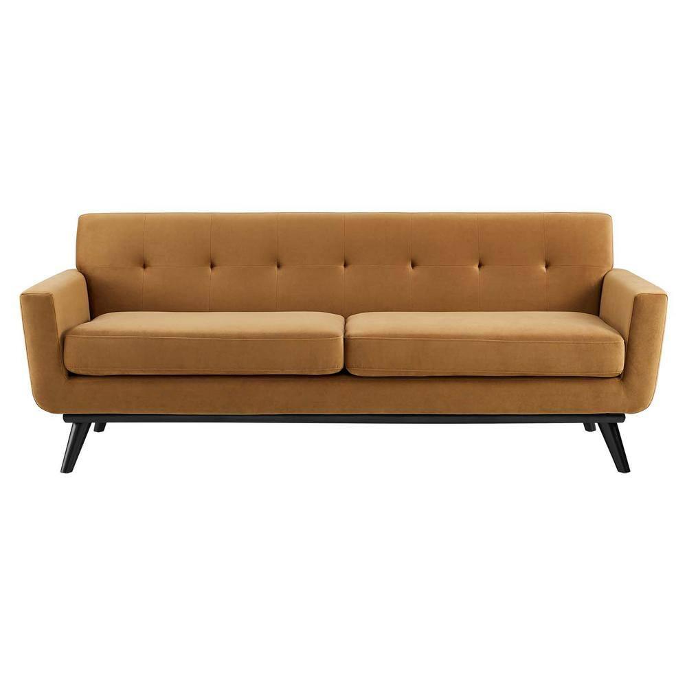 Engage Performance Velvet Sofa Cognac - Modway