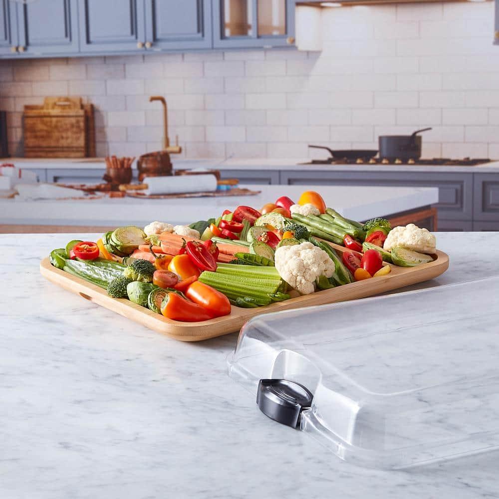 Farberware Farberware Build-A-Board 11 x 14 in. Bamboo Charcuterie Board With Locking Lid