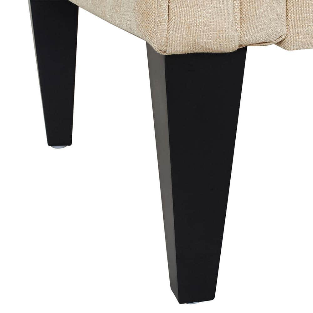 Harrison Tufted Roll Arm Chaise Lounge Beige
