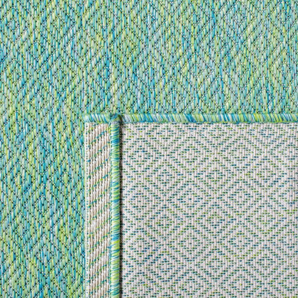 Courtyard CY8521 Power Loomed Indoor/Outdoor Area Rug - Green/Blue - 8'x10' - Safavieh.