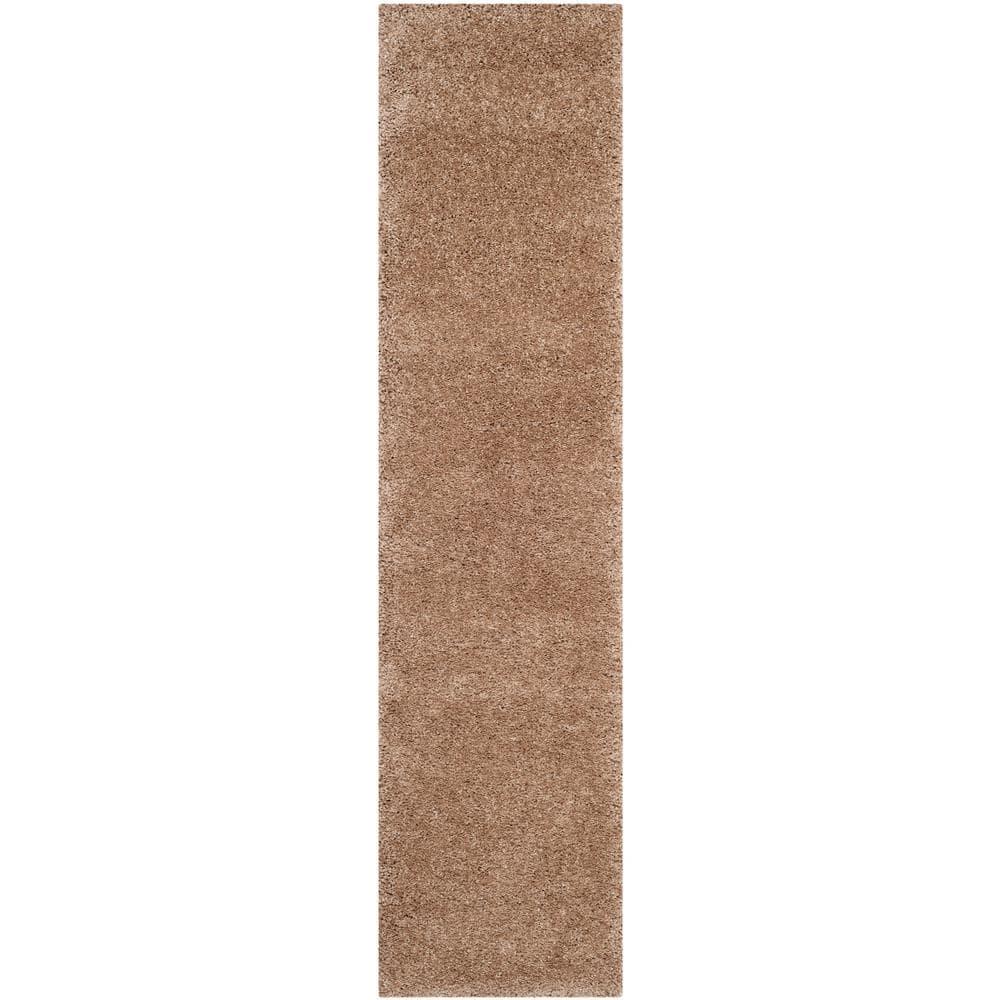 Milan Shag SG180 Power Loomed Indoor Runner Rug - Dark Beig - 2'x6' - Safavieh