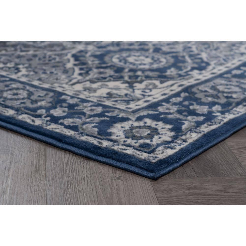 Tayse Madison Area Rug MDN3607 Traditional Navy Rings Repeat 2' 3" x 7' 3" Rectangle