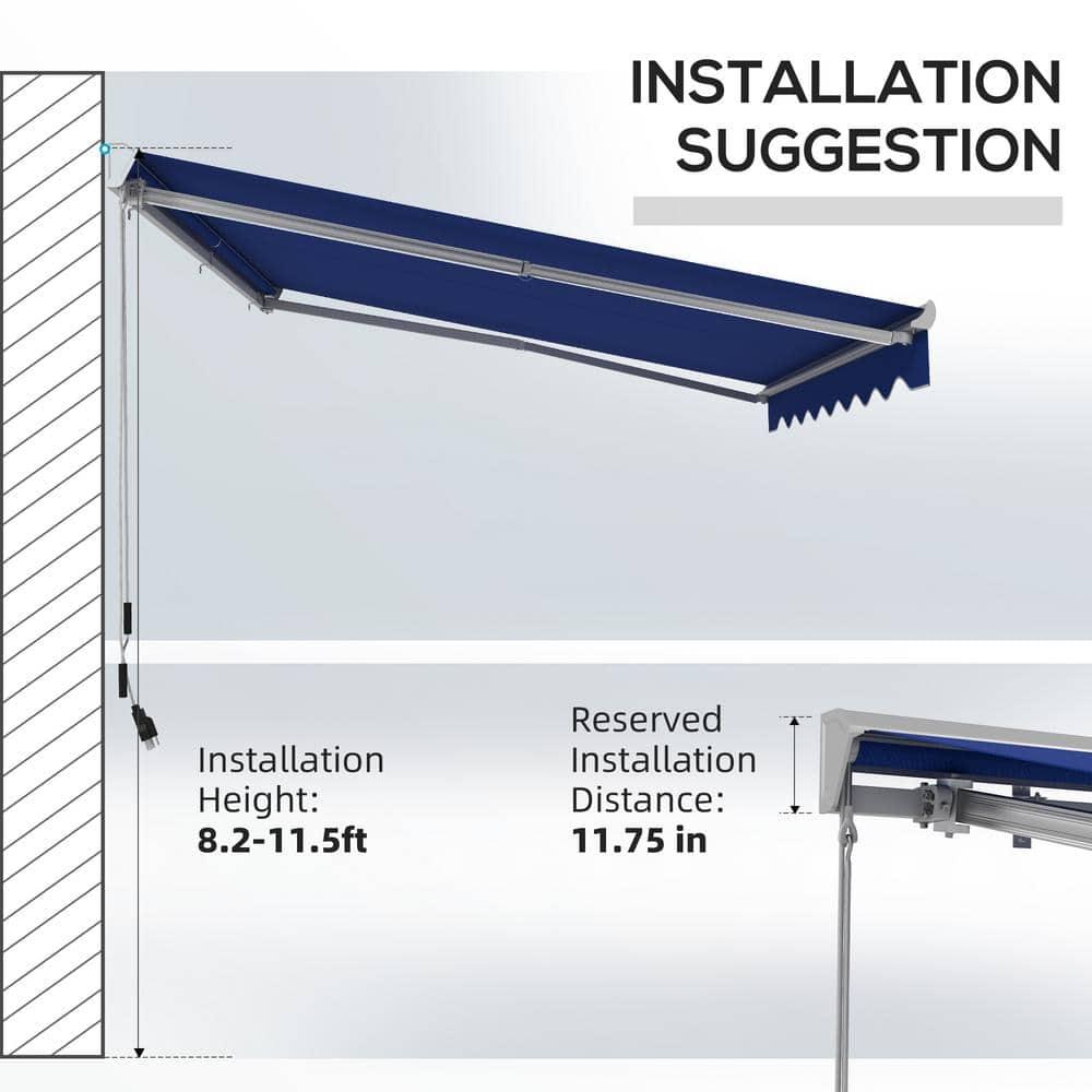 Outsunny Polyester Cover Retractable Patio Awning