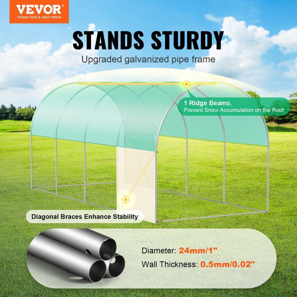 VEVOR Walk-in Tunnel Greenhouse Galvanized Frame PE Cover