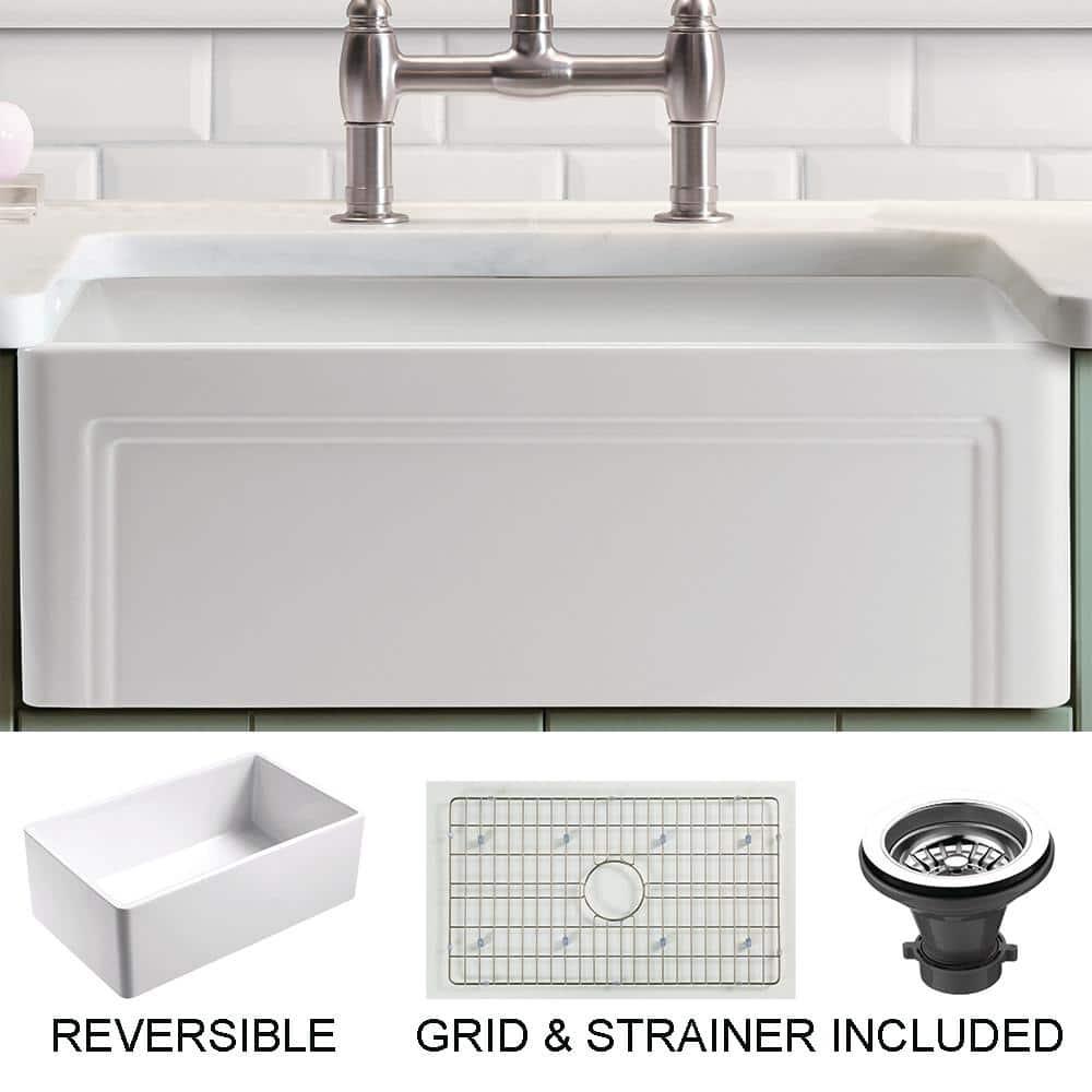 Floretta 24" L x 18" W Farmhouse Kitchen Sink With Grid and Strainer