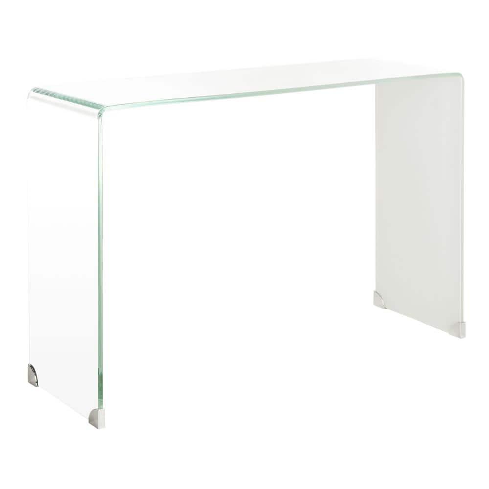 Crysta Ombre Glass Console Table - Clear/White - Safavieh