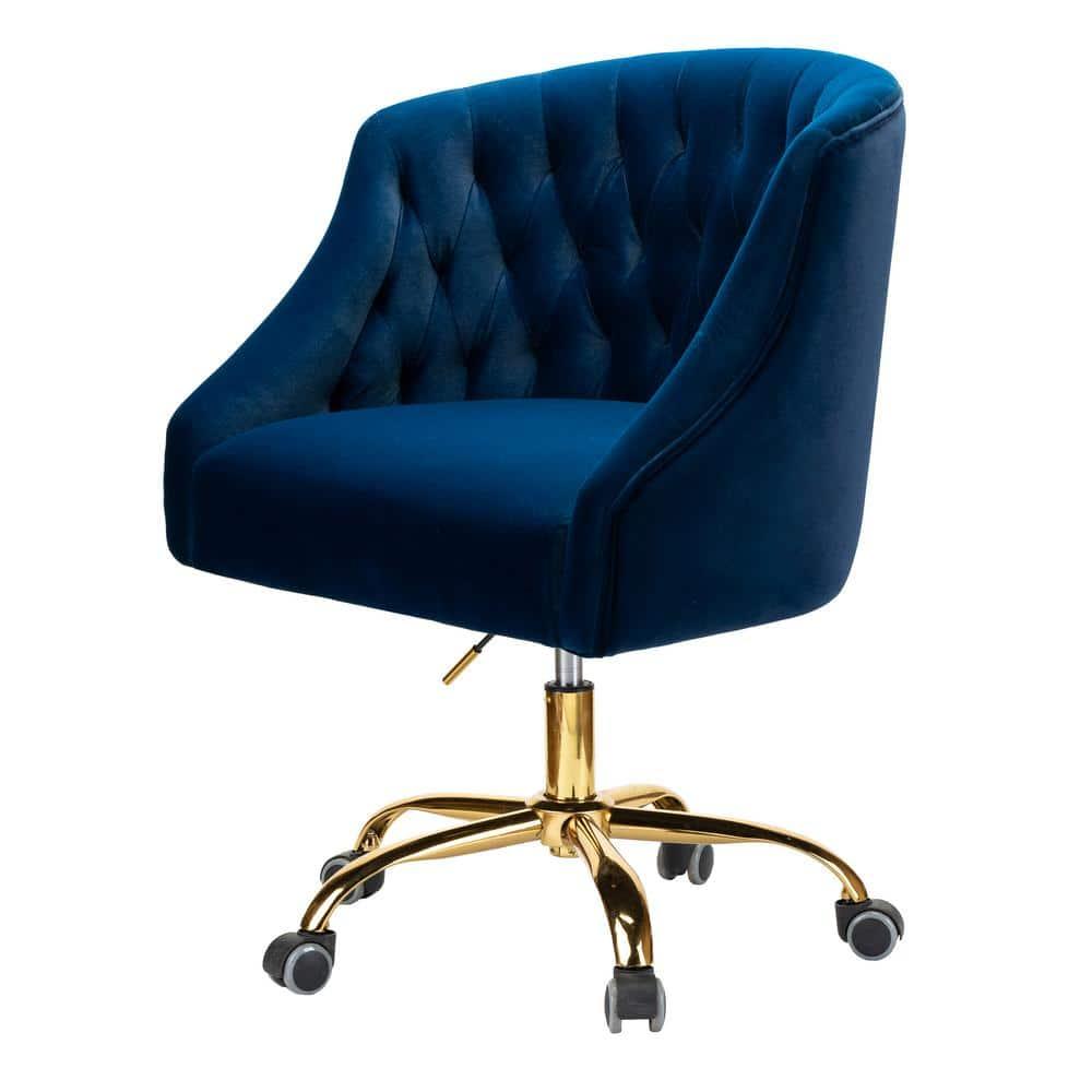14 Karat Home Lydia Manager's Chair with Swivel, Navy
