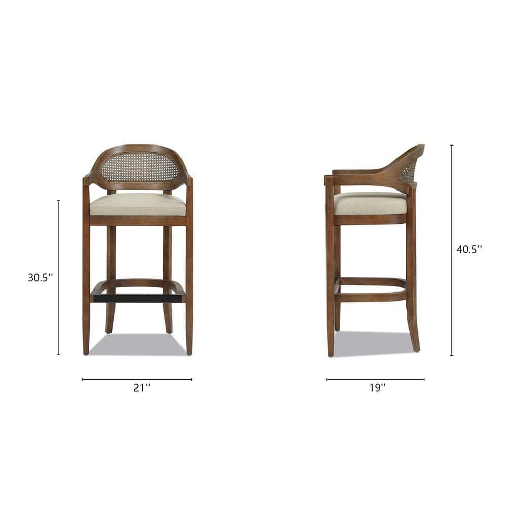 Jennifer Taylor Home Americana Mid-Century Modern 30.5" Cane Back Barstool