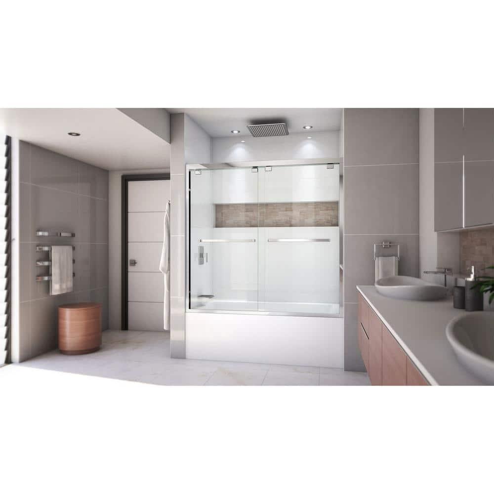 Encore 56" W x 58" H Semi-Frameless Tub Door with ClearMax Technology
