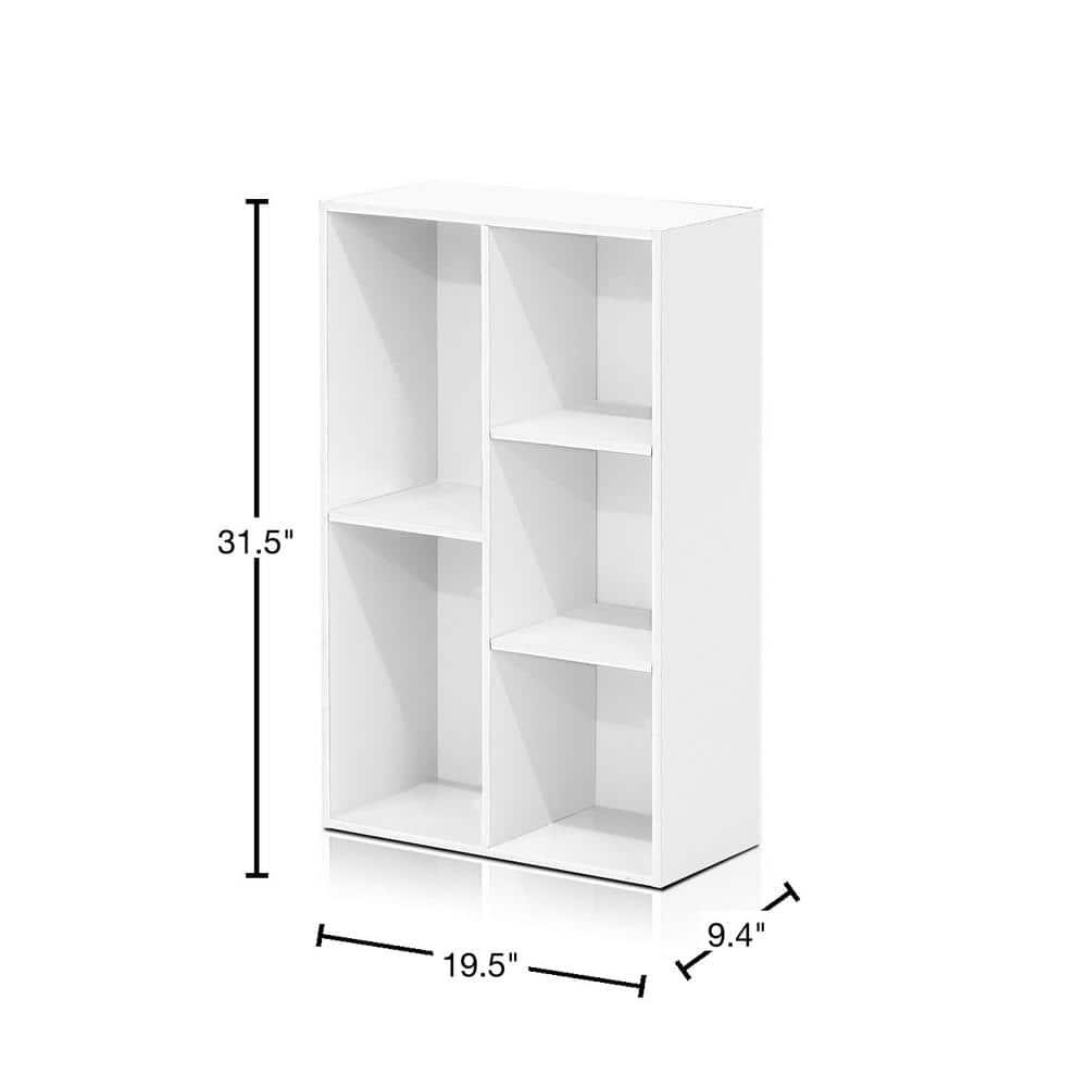 31" 5-Cube Geometric Decorative Bookshelf with Anti-Toppling Reversible Open Bookshelf Storage Organizer for Study&Office