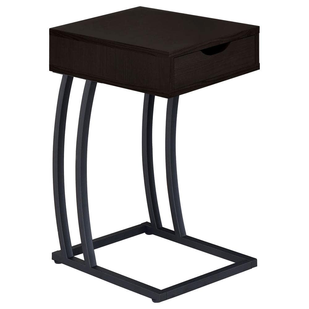 Coaster Wood 1-Drawer Accent Table with Charging Ports in Cappuccino