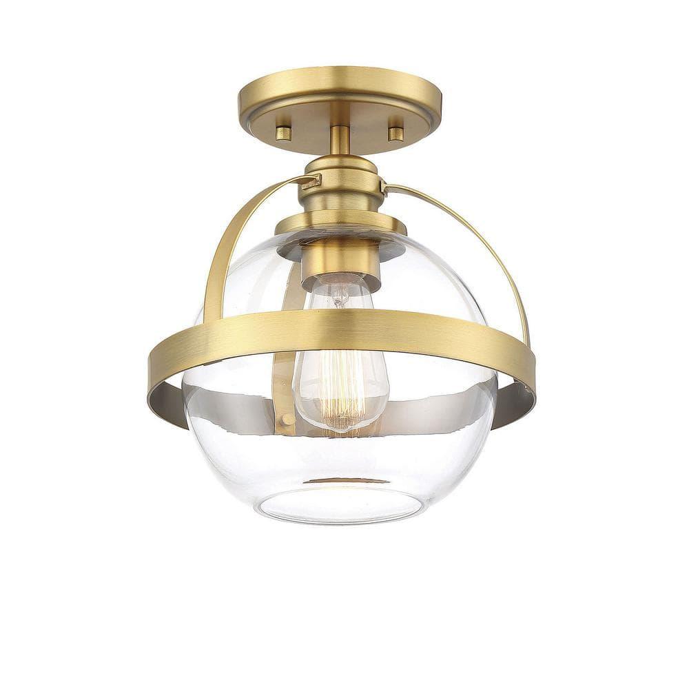 Savoy House Pendleton 1 - Light Semi-Flush Mount in  Warm Brass