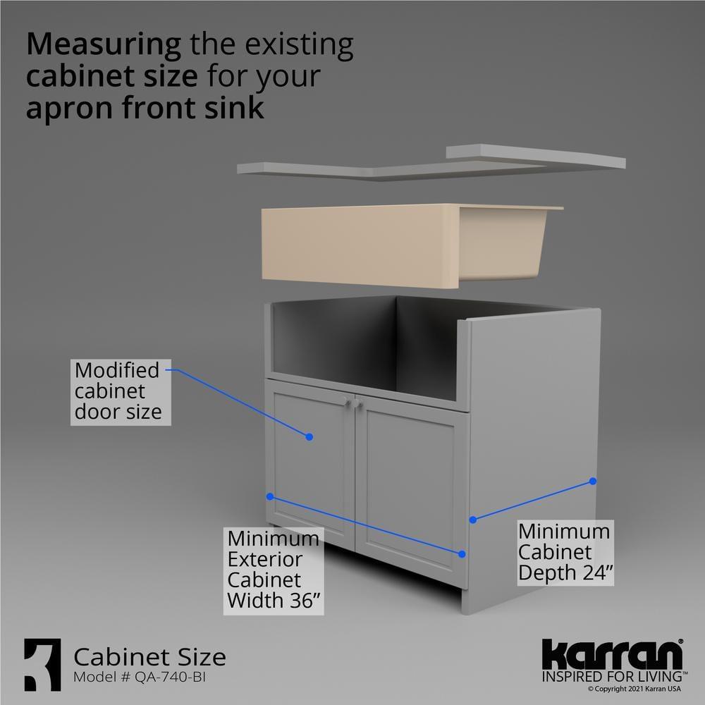 Karran Farmhouse/Apron-Front Quartz Composite 34'' X 21-1/4'' Single Bowl Kitchen Sink