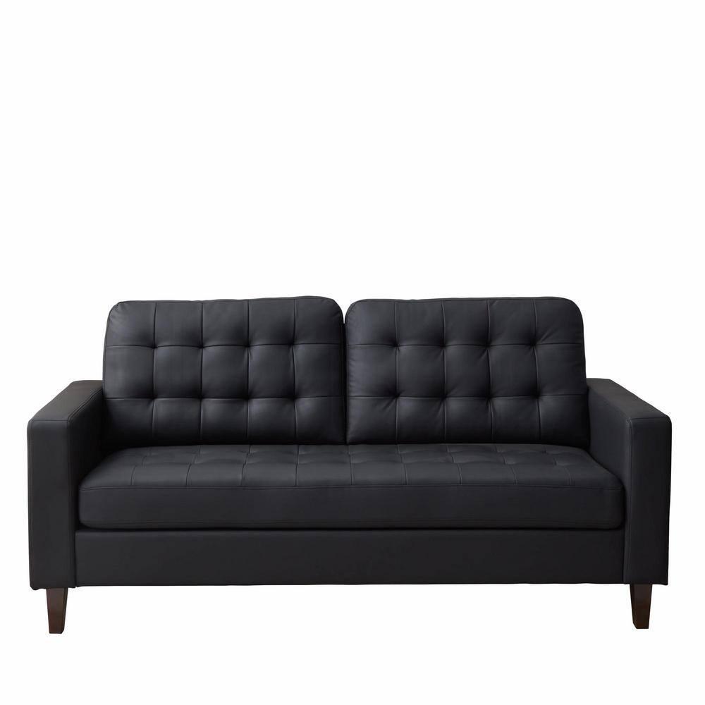 76” Brynn Upholstered Square Arm Sofa with Buttonless Tufting - Brookside Home