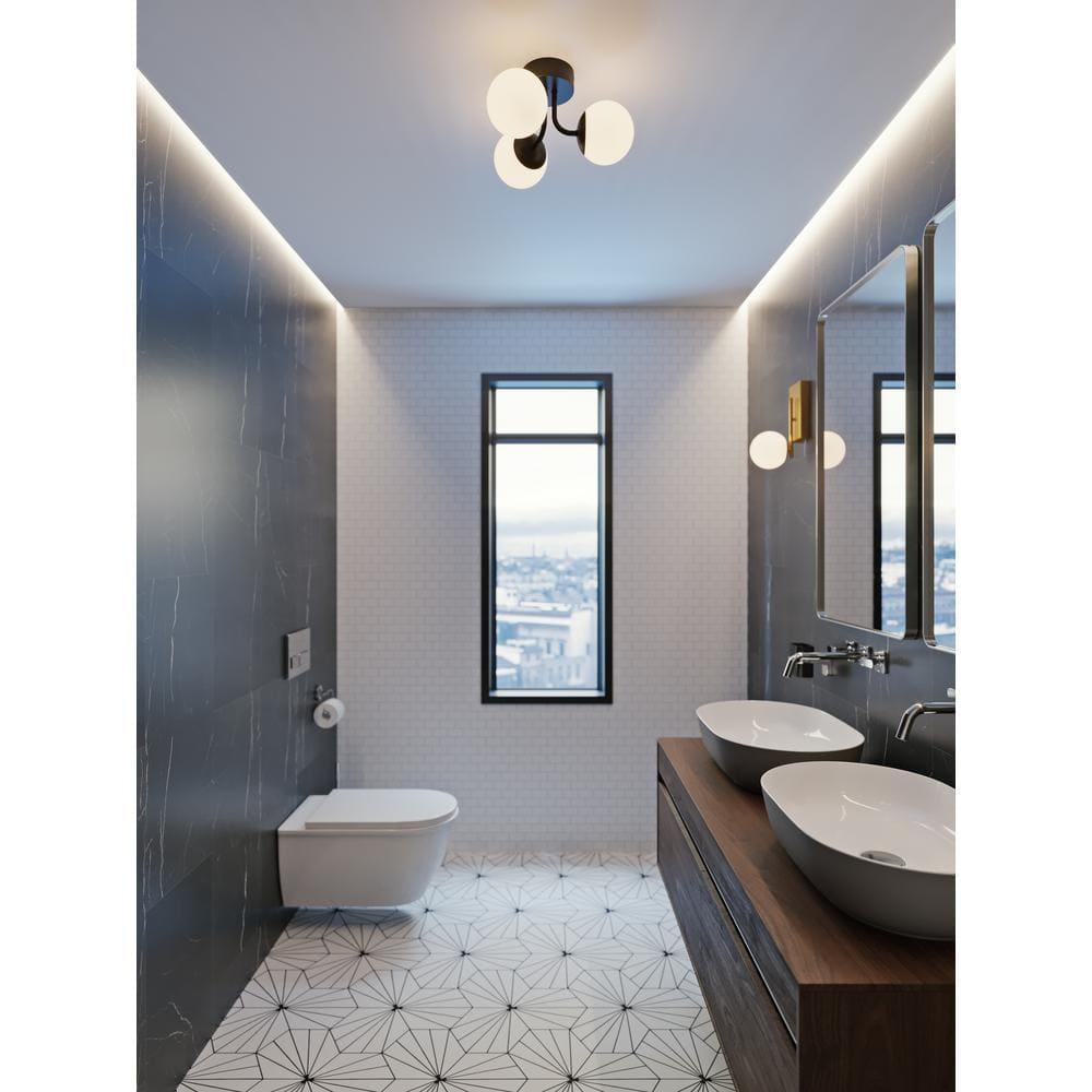 AFX Metropolitan 15" LED Semi-Flush Black