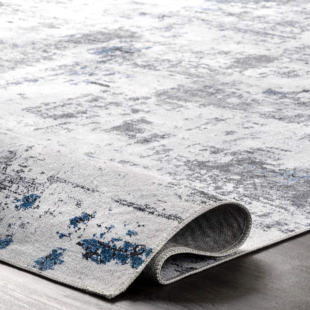 Nuloom Dali Abstract Pet Friendly Machine Washable Area Rug, 3' x 5', Blue Grey