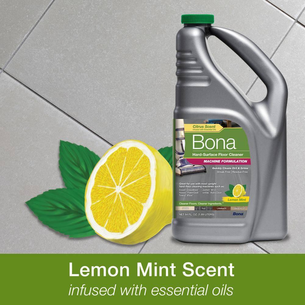 Bona® Hard-Surface Floor Cleaner - Hard-Floor Cleaning Machine Formulation, Lemon Mint, 64 fl oz