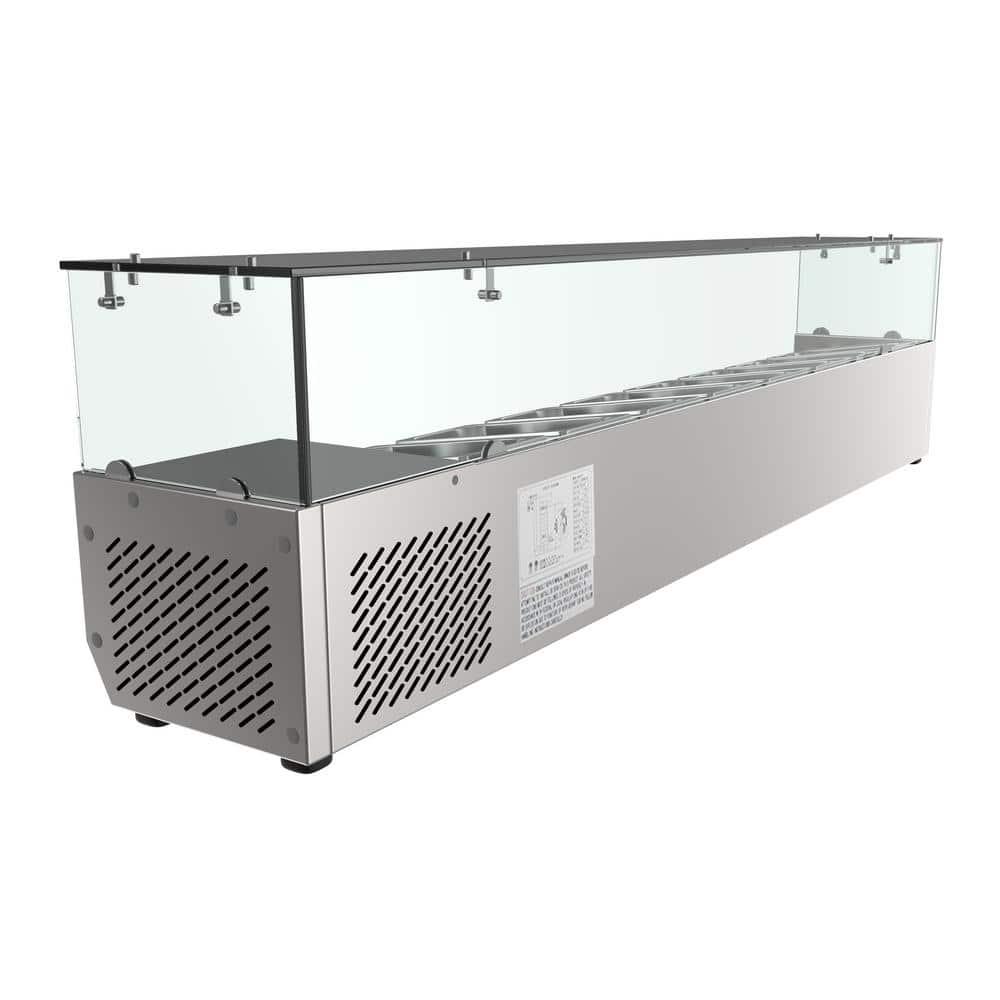 KoolMore 71 in. Eight Pan Refrigerated Countertop Condiment Prep Station