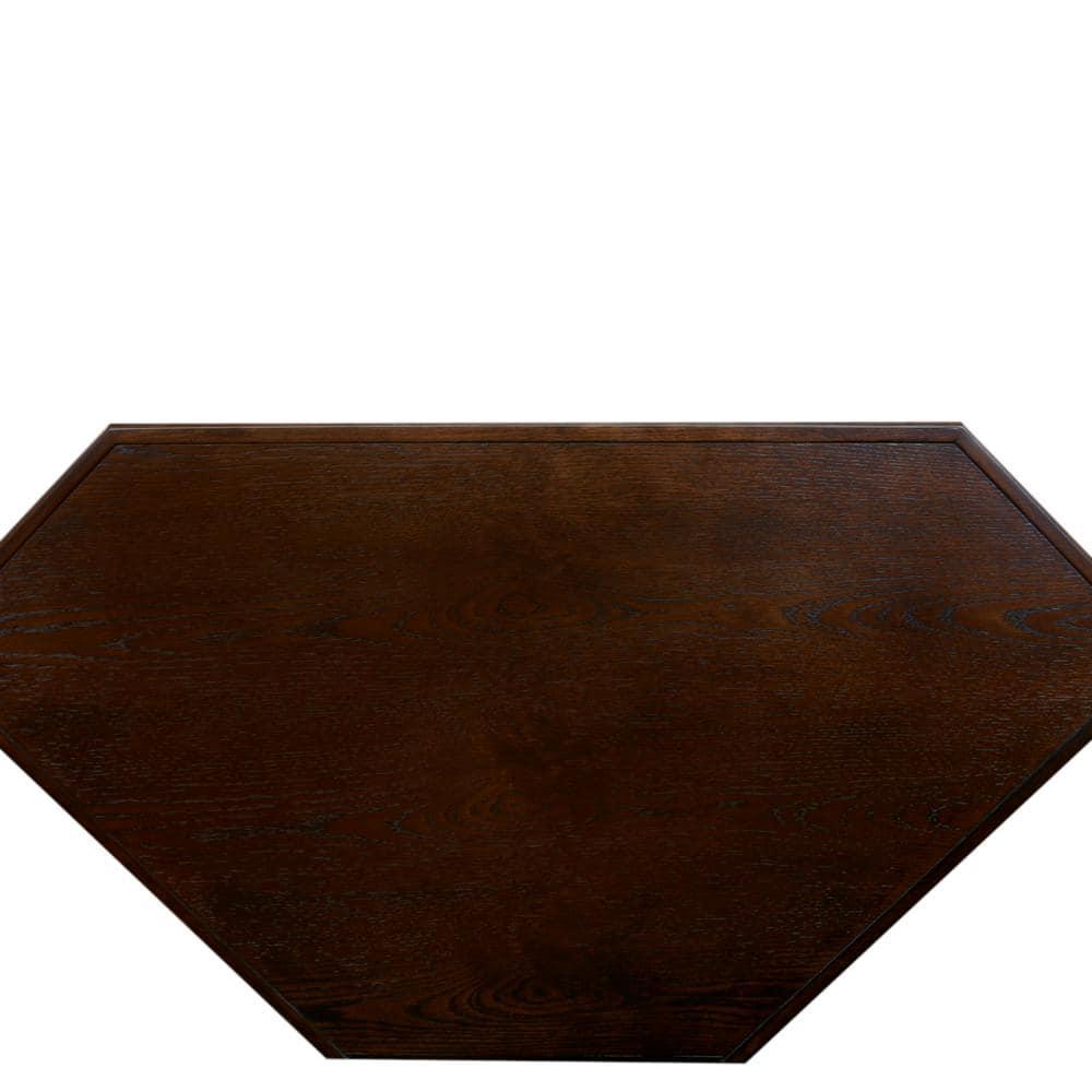 Leick Home 81430 Corner Computer/Writing Desk with Drawer and Shelf, Made with Solid Wood, Chocolate Oak