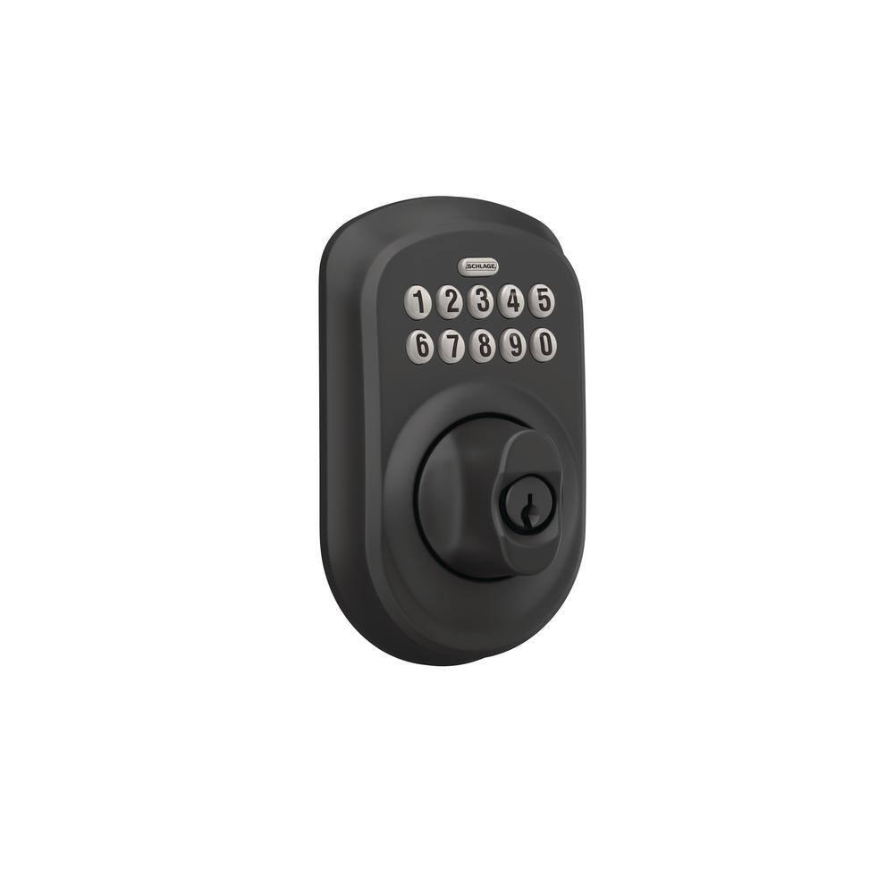 Schlage BE365 PLY 622 Keypad Electronic Deadbolt, Matte Black