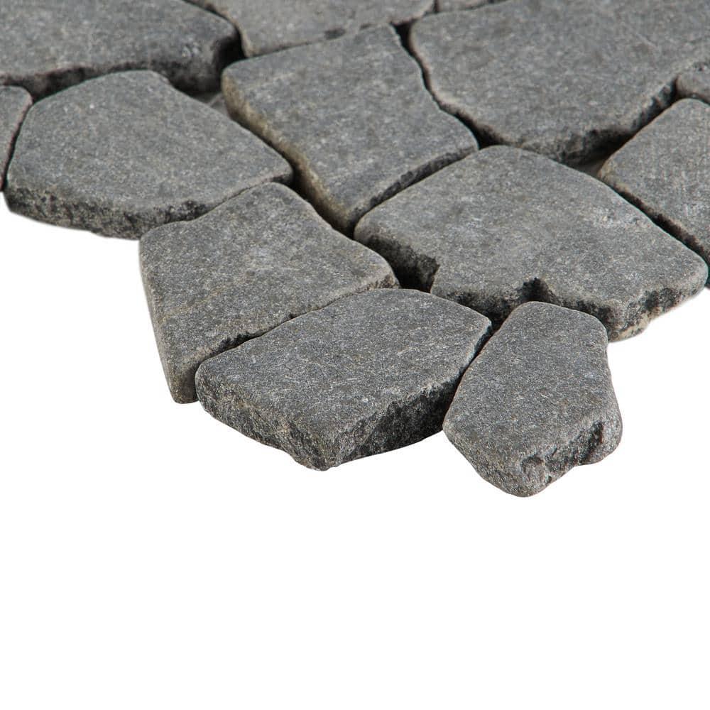 Picturesque Tumbled 11.81 in. x 11.81 in. Gray Floor and Wall Mosaic (0.97 sq. ft. / Sheet)