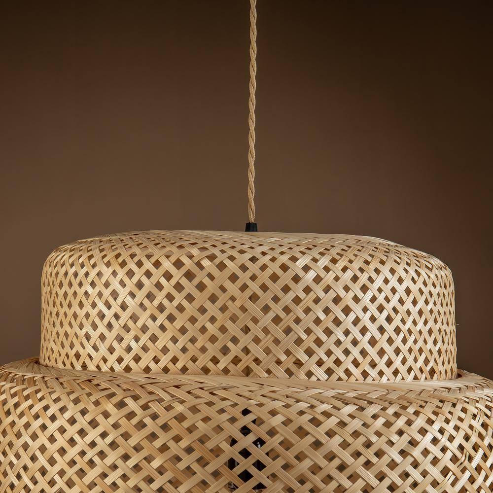 Drusilla Single Light Rattan Pendant Light - 20.9" x 19.7"