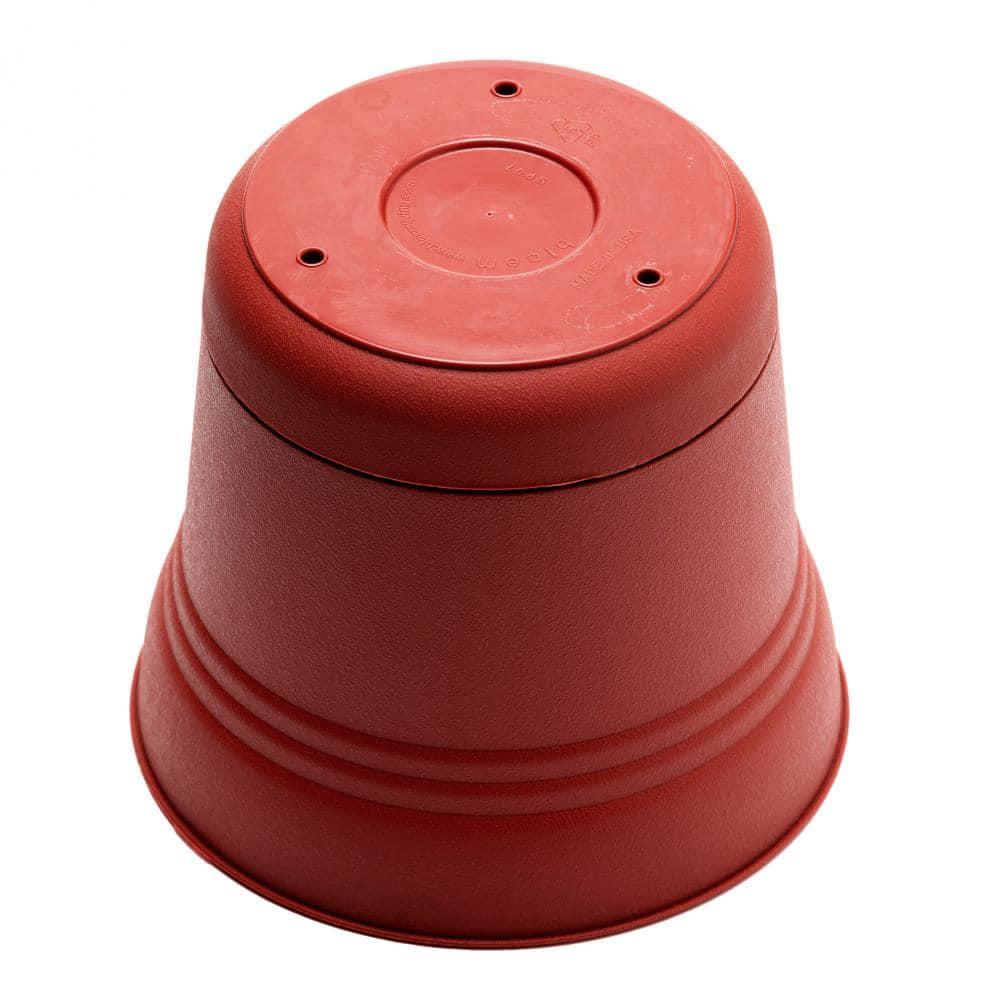 Bloem Saturn 8.5 in. H X 10 in. D Plastic Planter Burnt Red