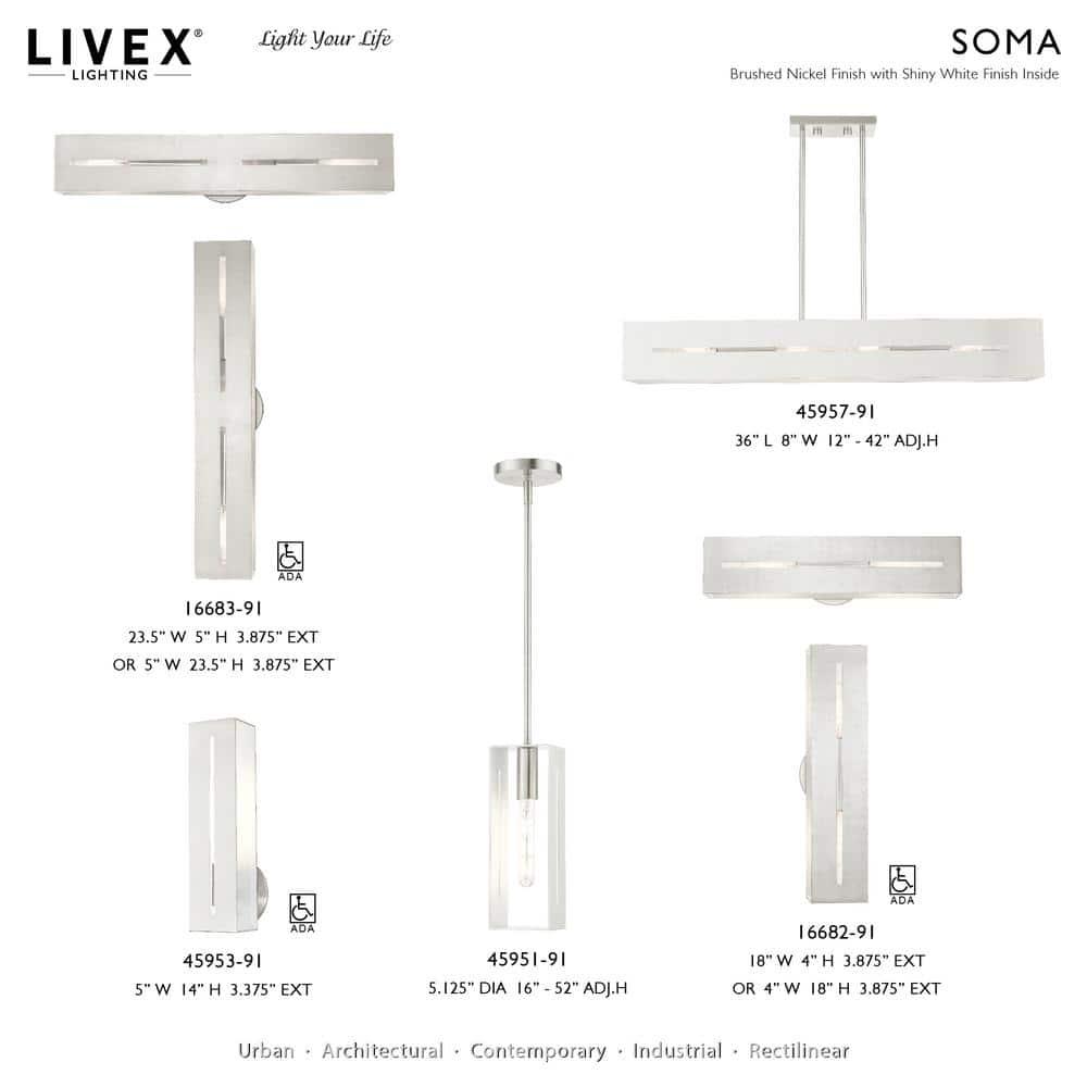 Livex Lighting Soma 1 - Light Wall Light in  Polished Chrome