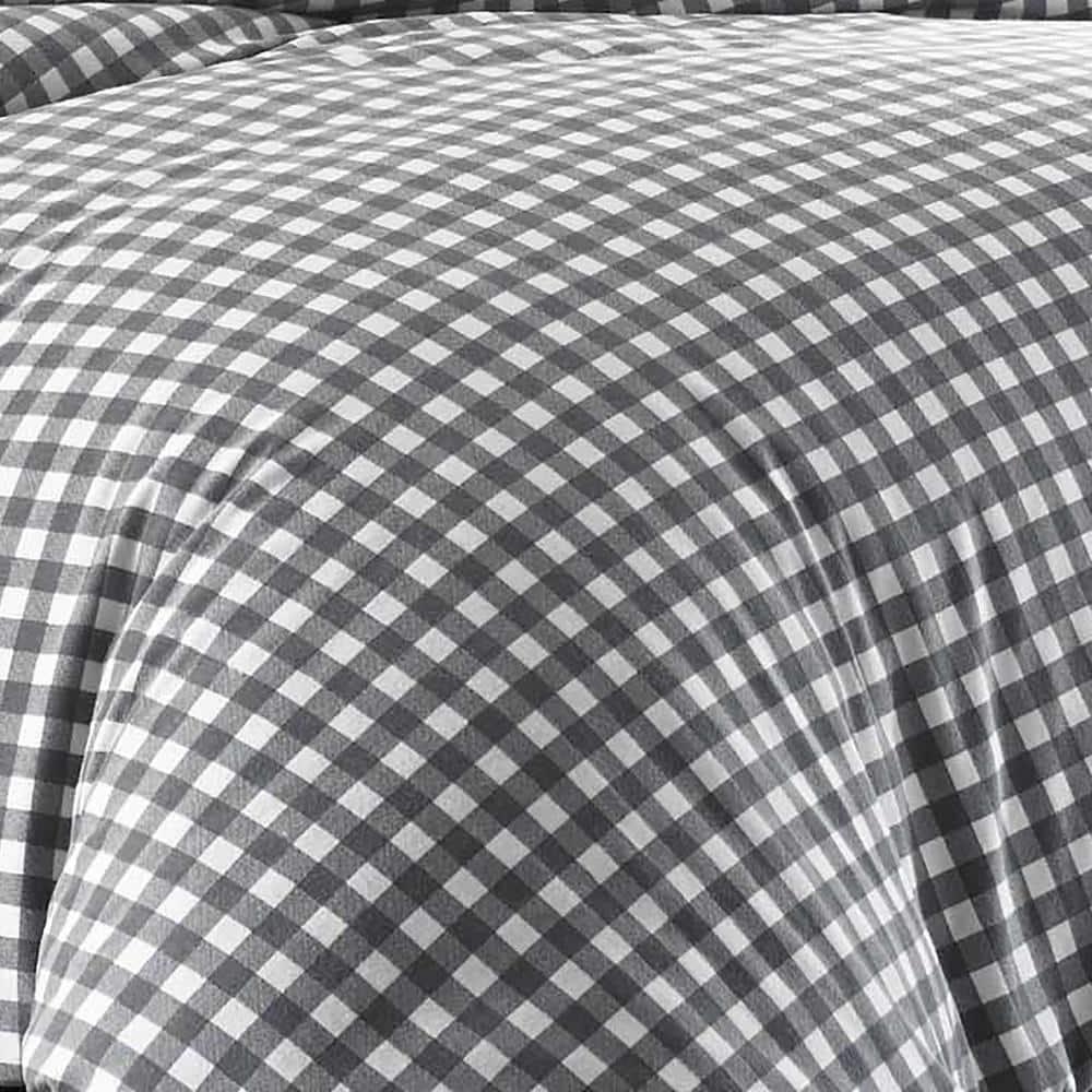 Eddie Bauer Eddie Bauer Preston Grey Cotton Flannel Reversible Comforter Set
