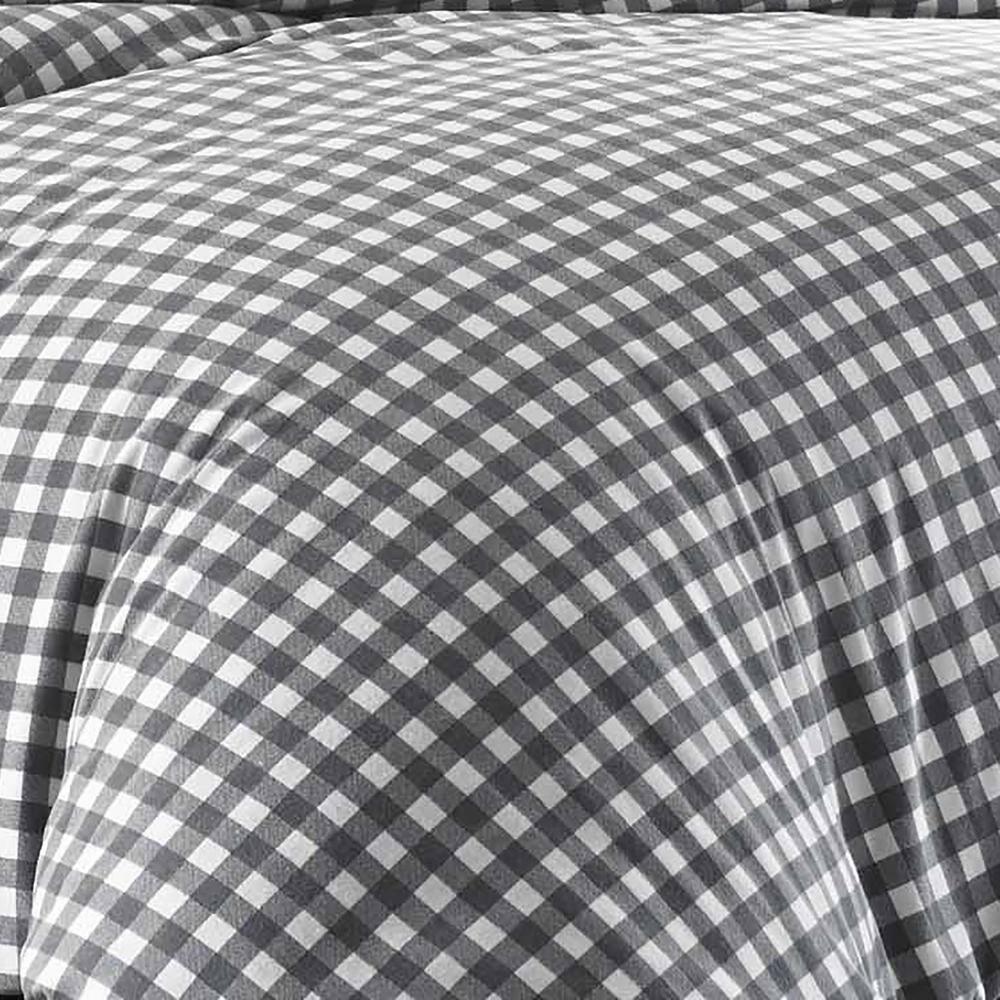 Eddie Bauer Eddie Bauer Preston Grey Cotton Flannel Reversible Comforter Set