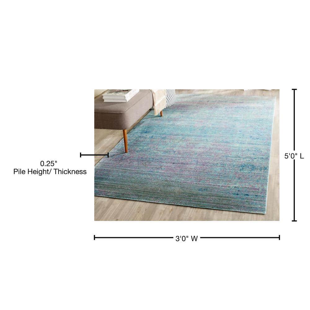 Valencia VAL203 Power Loomed Indoor Accent Rug - Turquoise/Multi - 3'x5' - Safavieh