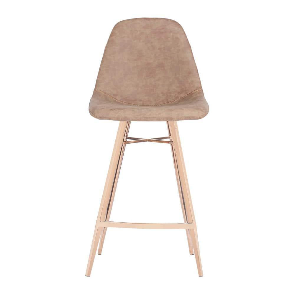 Mathison Counter Stool - FOX3012 - Brown/Copper - Safavieh Couture